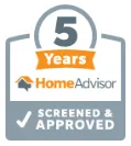 HomeAdvisor 5 Years Screened and Approved badge