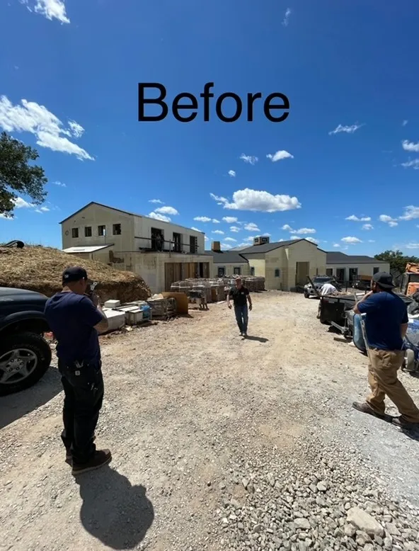 New construction home framed and sheathed before stucco application (before)